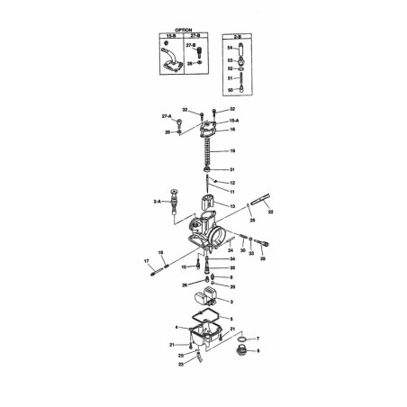 KEIHIN PWK 28 mm standard 2-stroke carburettor, chrome slide - idle screw right or left