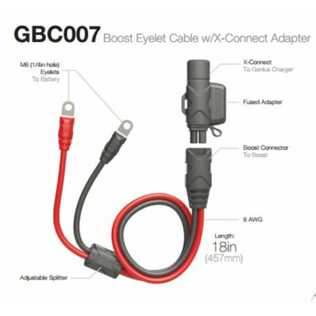 Cable alargador NOCO Eyelet / X-Connect 50cm