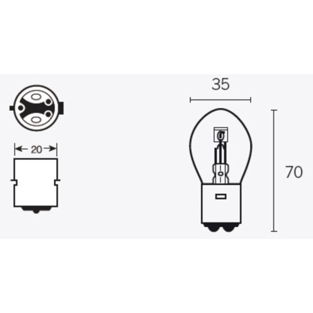 TECNIUM B35 Glühlampen 6V 35/35W - x10
