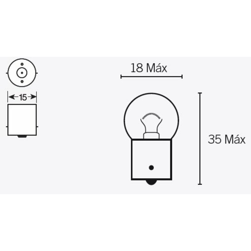 Ampoule TECNIUM G18 6V 10W - x10 Ampoule TECNIUM G18 6V 10W - x10