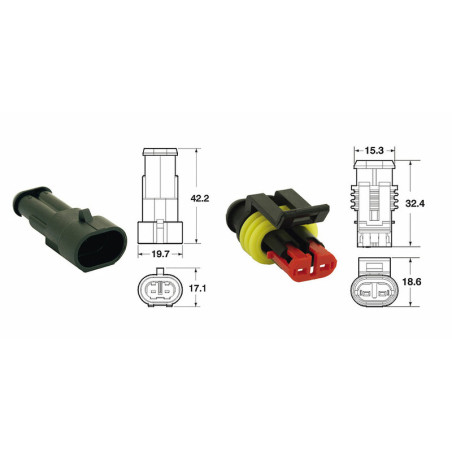 BIHR 2 plugs end set Generic Connectors - 5 sets