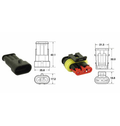 BIHR 3 plugs end set Generic Connectors - 5 sets