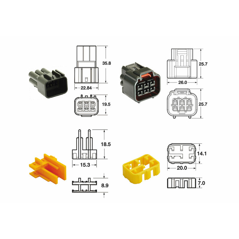 BIHR 6 plugs end set Connectors 090 FRKW OE Type - 5 sets