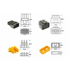 BIHR 8 plugs end set Connectors 090 FRKW OE Type - 5 sets
