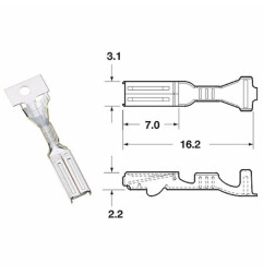 BIHR Female Connector 090 FRKW series Ø0,5mm²/0,85mm²
