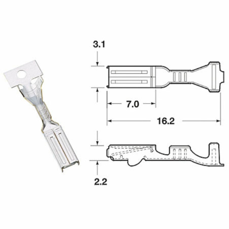 BIHR Female Connector 090 FRKW series Ø0,5mm²/0,85mm²