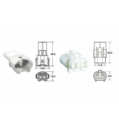 Juego de conectores 2 vias Series 090 SMTO BIHR tipo original Ø0,85mm²/1,25mm² - 5 Juegos completo