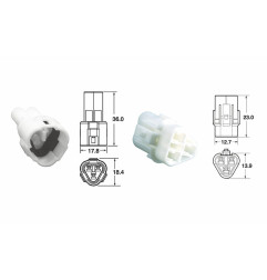 BIHR Satz Steckverbinder Modell 090 SMTO OE 3-polig Ø 0,85 mm²/1,25 mm² - 5 komplette Sätze