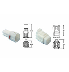 BIHR Satz Steckverbinder Modell 090 SMTO OE 4-polig Ø 0,85 mm²/1,25 mm² - 5 komplette Sätze