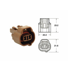 BIHR Female Connector 090 SMTO series OE Type 2 plugs end set Brown - 5pcs