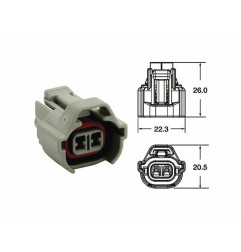 Terminal de cable hembra serie 090 SMTO BIHR tipo original 2 via gris - 5 uds