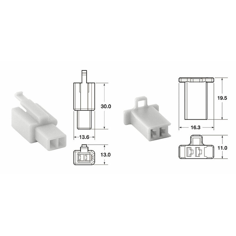 BIHR Satz Steckverbinder 110 ML OE 2-polig Ø 0,5mm²/0,85 mm² - 5 komplette Sätze