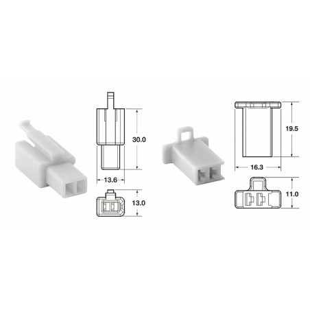 Juego de conectores 2 vias 110 ML BIHR tipo original Ø0,5mm²/0,85mm² - 5 Juegos completo