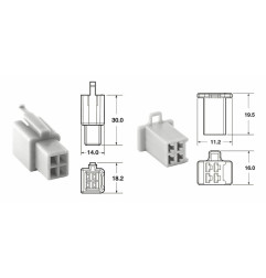BIHR Satz Steckverbinder 110 ML OE 4-polig Ø 0,5mm²/0,85 mm² - 5 komplette Sätze