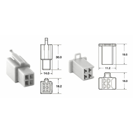 BIHR 4 plugs end set Connectors 110 ML OE Type Ø0,5mm²/0,85mm² - 5 sets