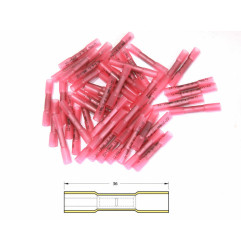 Conector punta-punta termorretráctil BIHR Ø0,5/1,5mm² - 50 uds transparente rojo