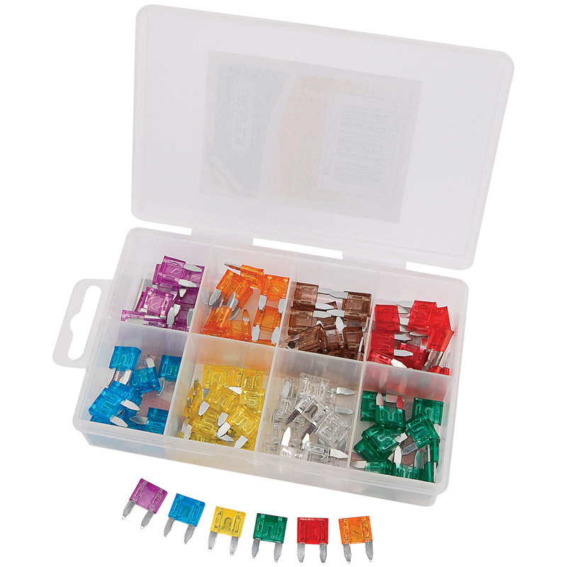 Box mit 100 DRAPER-Minisicherungen von 3A bis 30A