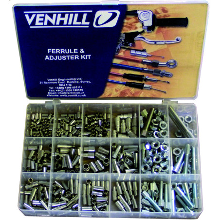 VENHILL Zugeinsteller Seilzuganschläge - Box 459-teilig mit Bowdenzug-Giummiprotektoren
