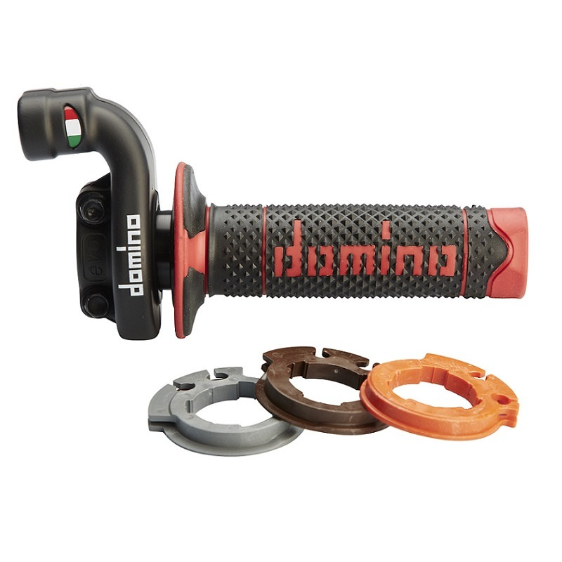 DOMINO KRK Gasgriff mit Griffgummis schwarz/rot für HUSQVARNA FX 450, KTM SXF 250, HONDA CRF 250 und KAWASAKI KXF 450 2009-2027 DOMINO KRK Gasgriff mit Griffgummis schwarz/rot für HUSQVARNA FX 450, KTM SXF 250, HONDA CRF 250 und KAWASAKI KXF 450 2009-2027