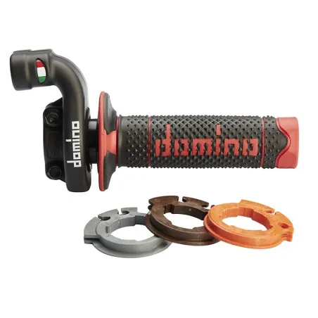 DOMINO KRK Gasgriff mit Griffgummis schwarz/rot für HUSQVARNA FX 450, KTM SXF 250, HONDA CRF 250 und KAWASAKI KXF 450 2009-2027