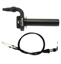 Kit poignées DOMINO KRE avec câbles noir pour SUZUKI RMZ 250, RMZ 450 et KAWASAKI KXF 250, KXF 450 de 2004 à 2009
