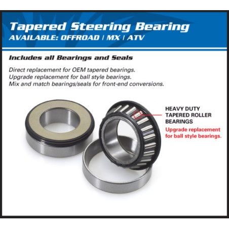 Kit de rodamientos y retenes de columna ALL BALLS para HONDA CR 125, CR 250, CR 500, XR 650 de 1990 a 2007