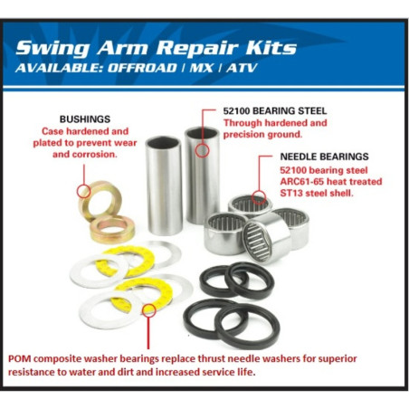 Kit roulements de bras oscillant ALL BALLS pour KAWASAKI KX 125, KX 250 de 1998