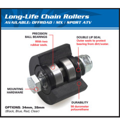 Rodillo guia cadena, ALL BALLS 25-20mm, (solo rodillo) ALL BALLS para HONDA CAMINO, CR 80, CR 85, CRF 150, MB S 50 y HM CREF 150