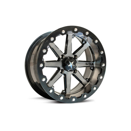 MSA WHEELS M21 Lok Utility Rim - Silver/Black 15X7 for POLARIS MAGNUM 500, SPORTSMAN 400, SPORTSMAN 500, SPORTSMAN 500 HO