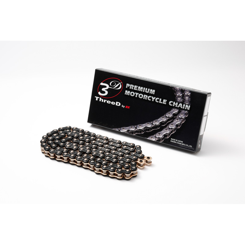 Cadena de transmisión EK CHAIN ThreeD® 520 Z/3D - Retenes QX2-Ring - Cierre tipo remache Cadena de transmisión EK CHAIN ThreeD® 520 Z/3D - Retenes QX2-Ring - Cierre tipo remache
