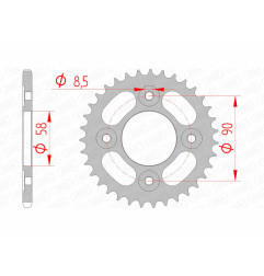 Corona de acero AFAM paso 420 para HONDA CRF 50, MONKEY, MSX 125, XR 50 de 2000 a 2027