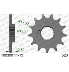 AFAM steel front sprocket 520 pitch for POLARIS SCRAMBLER 500, SPORTSMAN 500, TRAIL BLAZER 250, TRAIL BOSS 250, TRAIL BOSS 330