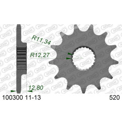 Piñón de acero AFAM paso 520 para POLARIS SCRAMBLER 500, SPORTSMAN 500, TRAIL BLAZER 250, TRAIL BOSS 250, TRAIL BOSS 330