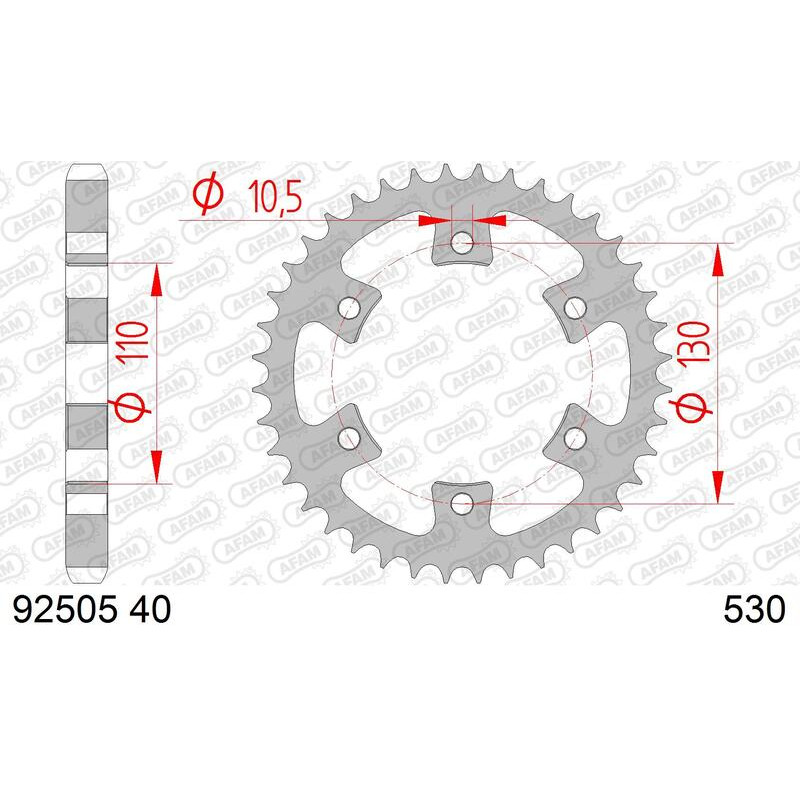 AFAM steel rear sprocket 40T, 530 pitch for CAN-AM DS 650 2000-2007