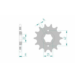 AFAM steel front sprocket 520 pitch for HONDA XL 250 S, XL 500 S, XL 600, XR 500, XR 600 1979-1990
