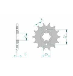 AFAM steel front sprocket 520 pitch for YAMAHA TT 350, TT 600, XT 400, XT 600, XT 600 Z TENERE 1980-1992