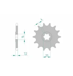 AFAM steel front sprocket 10T, 520 pitch for SUZUKI LT 80 QUADRUNNER 2WD and KAWASAKI KFX 80 1987-2006