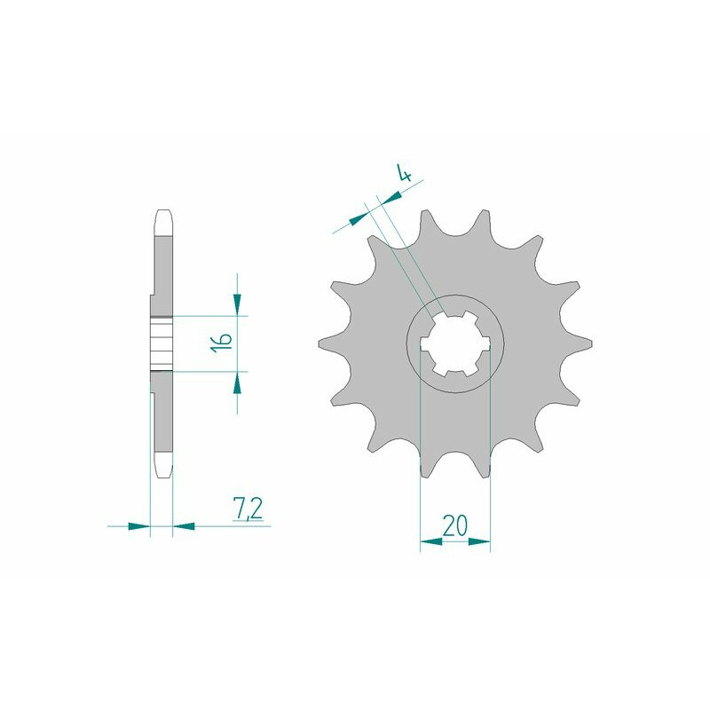 AFAM steel front sprocket 10T, 520 pitch for SUZUKI LT 80 QUADRUNNER 2WD and KAWASAKI KFX 80 1987-2006