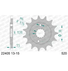 AFAM Ritzel Stahl Teilung 520 für SUZUKI LT-R 450 QUADRACER 2WD, LTZ 400 und KAWASAKI KFX 400 2003-2018