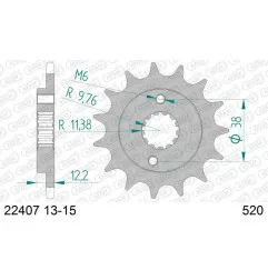 AFAM steel front sprocket 520 pitch for SUZUKI LT-R 450 QUADRACER 2WD 2011