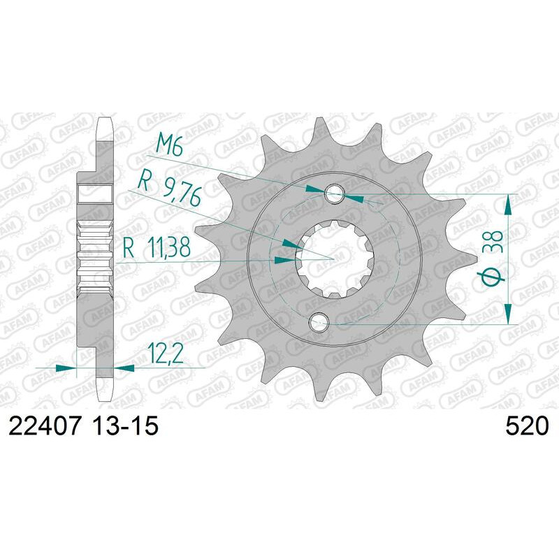 AFAM steel front sprocket 520 pitch for SUZUKI LT-R 450 QUADRACER 2WD 2011 AFAM steel front sprocket 520 pitch for SUZUKI LT-R 450 QUADRACER 2WD 2011