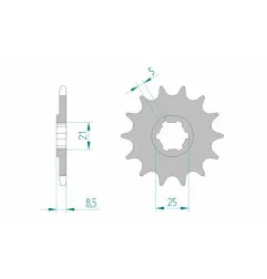 AFAM Ritzel Stahl Teilung 520 für HUSQVARNA CR 250, WR 250, WR 360, WRK 240 und KAWASAKI KX 250, KX 500 1983-1999