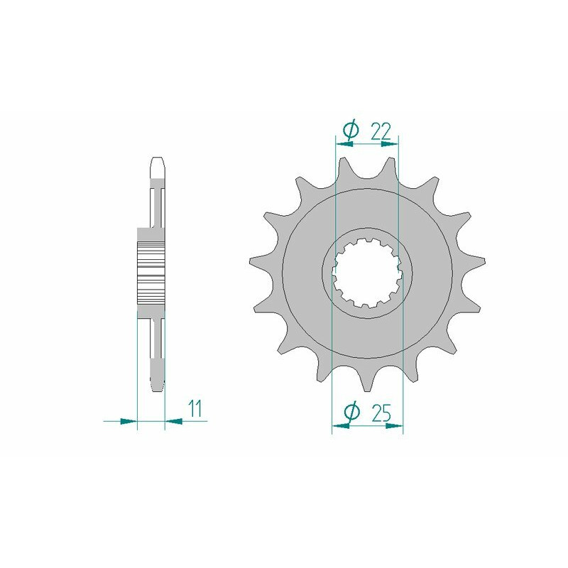 Piñón de acero AFAM paso 520 para APRILIA MXV 450, RXV 450, RXV 550, SXV 450, SXV 550 de 2005 a 2017