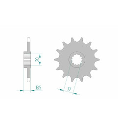 AFAM steel front sprocket 520 pitch for FANTIC TRIAL 125 1979-1992