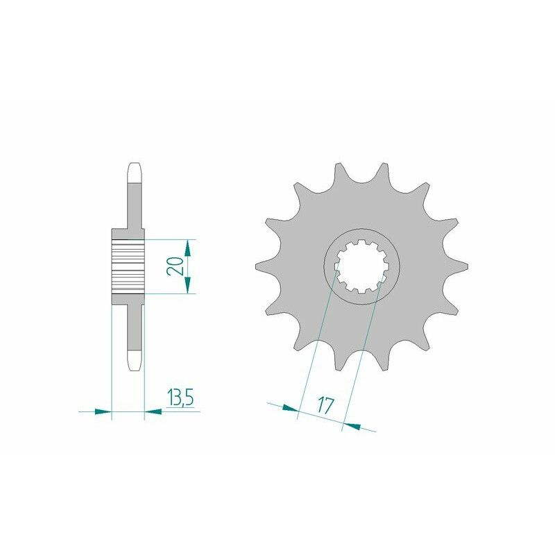 AFAM steel front sprocket 520 pitch for FANTIC TRIAL 125 1979-1992 AFAM steel front sprocket 520 pitch for FANTIC TRIAL 125 1979-1992