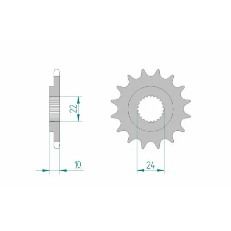 AFAM steel front sprocket 520 pitch for APRILIA PEGASO 650, TUAREG 350 WIND and HUSQVARNA TR 650 STRADA ABS, TR 650 TERRA