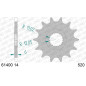 Pignon acier AFAM 14 dents, pas 520 pour CAN-AM DS 450, DS 450 X de 2008 à 2009
