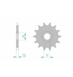 AFAM steel front sprocket 13T, 520 pitch for KTM LC2 125 80, STING 125 1996-1999