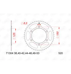 AFAM steel front sprocket 520 pitch for KTM ENDURO 690, HUSQVARNA SUPERMOTO 701, GAS GAS ES 700 and CF MOTO MT 800 EXPLORE