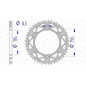Couronne alu AFAM pas 520 pour HUSQVARNA WR 125, WR 250, GAS GAS EC 200, EC 300, SHERCO SEF 250, SEF 450 et BETA RR 400, RR 450